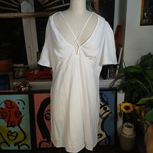 5/$25 SHEIN Curve Chic White Dress with Strappy Back Beach Coverup Size 3x